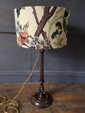 Antique Turned Mahogany & Brass Torchere Table Lamp Aesthetic movement 