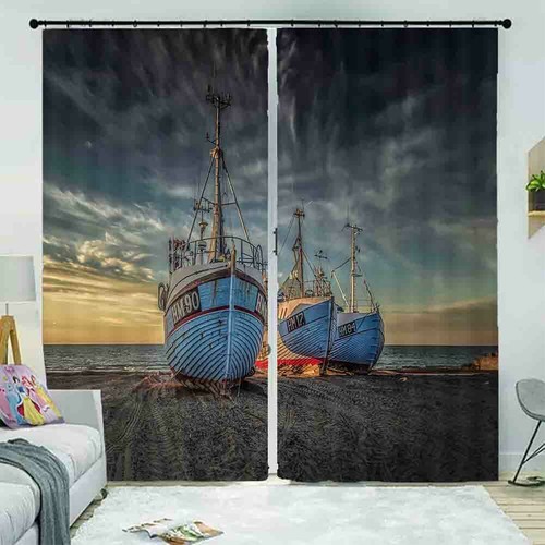 Blue gray yacht sand - blue, 3d