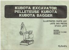 KUBOTA K-008 MINI EXCAVATOR ORIGINAL FACTORY PARTS CATALOGUE