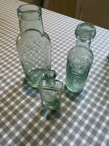 Victorian glass bottles - glass,