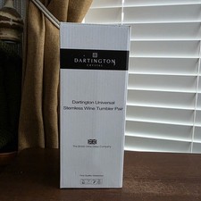 2 x Dartington Crystal Universal Stemless Wine Tumbler Pair Glasses BNIB