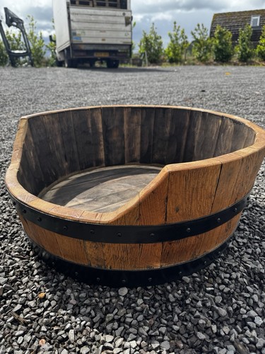 Whiskey barrel dog bed - whiskey,