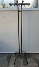 Sputnik Space Age Style Vintage Ikea Coat Stand In Grey Metal And Wood