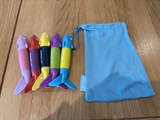 Speedo Spinning Dive Sticks x5 Swimming Pool Toys and a mesh bag. 