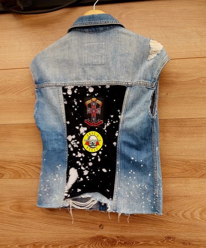 Reworked denim waistcoat with - denim,