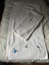 Lulu Guinness White 100% Luxury Combed Cotton Butterfly Embroidered Towels x 2