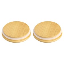 2Pcs 4.02 Inch Bamboo Lids