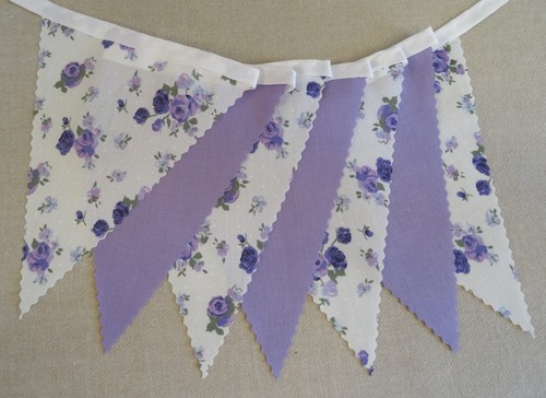 Bunting purple roses - and, plain