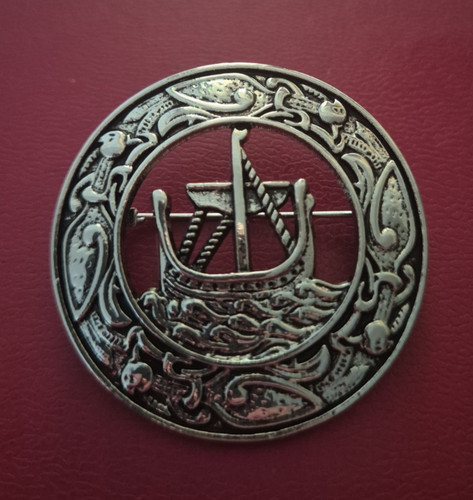 Viking ship brooch pin celtic - brooch,