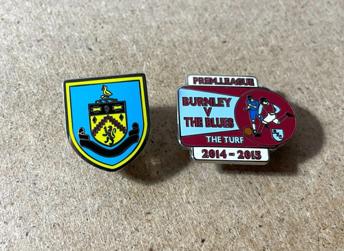 Burnley enamel football badges - enamel,
