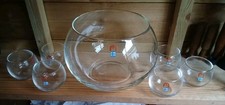 Humppila Glass. Punch bowl + 6 tumblers. (935)