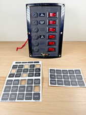 Boat Switch Panel, Illuminated Rocker Switch and Fuse – 6 Gang, 12V By SEAWORLD