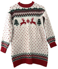 PRIMARK.  GORGEOUS FAIRISLE CHUNKY KNIT TUNIC  CHRISTMAS JUMPER.  SIZE S/10/12