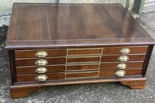 OUTSTANDING  LARGE ARTS & CRAFTS OAK PLAN CHEST/COFFEE TABLE CHESTNUT COLOUR