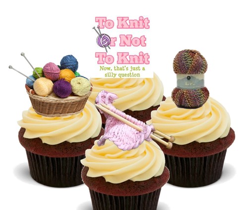 Knitting edible cup cake - knitting,
