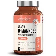 D Mannose Capsules 2000mg 180 High Strength Vegan Capsules - UTI Bladder Support