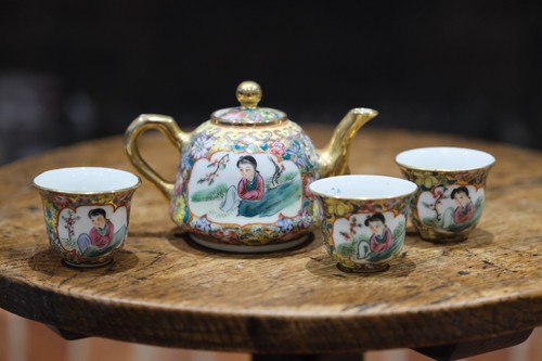 Vintage chinese famille - chinese, rose