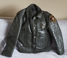 GENUINE VINTAGE AMERICAN POLICE MOTORCYCLE RIDERS LEATHER JACKET