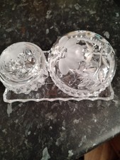 Moulded Etched Glass Dressing Table Set