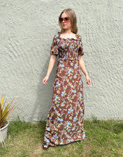 70's Vintage Ladies Brow Blue