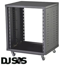12U 19" Universal Open Rack Cabinet with Wheels, Black - URC-12U