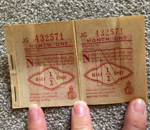 Vintage british petrol ration - british,
