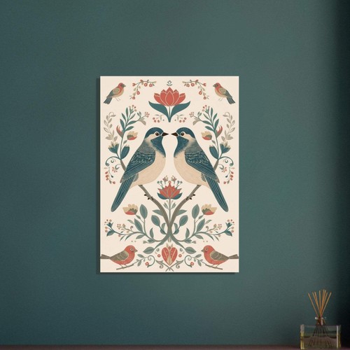 Scandinavian folk art bird - scandinavian,