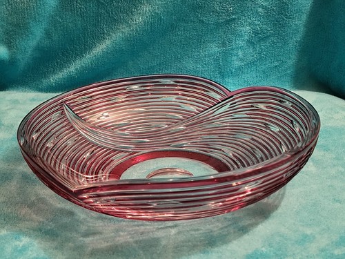 Ruby crystal cut glass - crystal, bowl