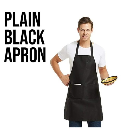 Black chef apron kitchen - black,