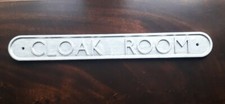 Cast Aluminium CLOAK ROOM Sign Railway Station Style Steam Train Railwayana