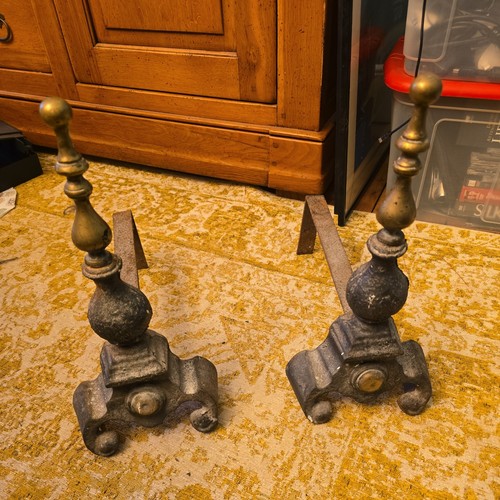 Vintage brass and cast iron - and,