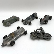 Job Lot 1930s 1940s Vintage Lead Racing Cars Motorcycle Scamold Castle Art Dinky