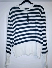 Ladies M & S Navy/White