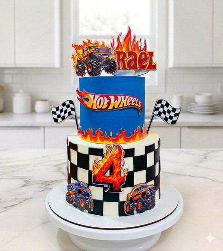 Hot wheels cars race - cars, cake