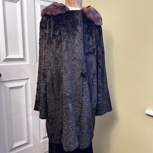 Vintage 1950s coat dark brown - vintage,
