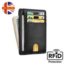 Mens RFID Blocking Slim Leather Wallet Money Clip ID Credit Card Case Holder