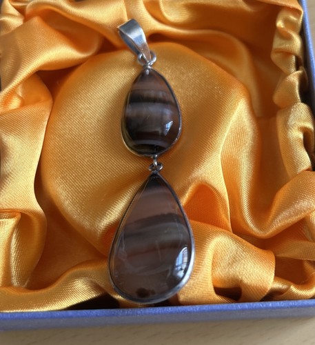 925 silver banded - silver, fluorite