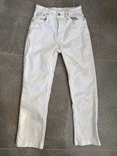 Zara White Straight Crop Jeans