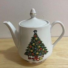 Mount Clemons Pottery CHRISTMAS TREE TEAPOT with Gold Trim JAPAN EUC A-12