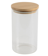 Glass Storage Jar with Bamboo