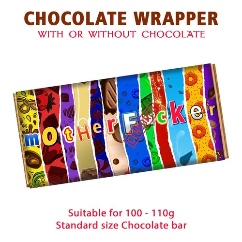 Rude chocolate bar wrapper - rude,