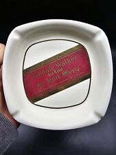 Vintage Johnnie Walker Red Label Scotch Whisky Ashtray Crimson White 16cm Italy