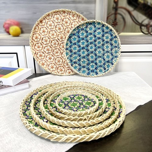Handmade bamboo round - bamboo, tray