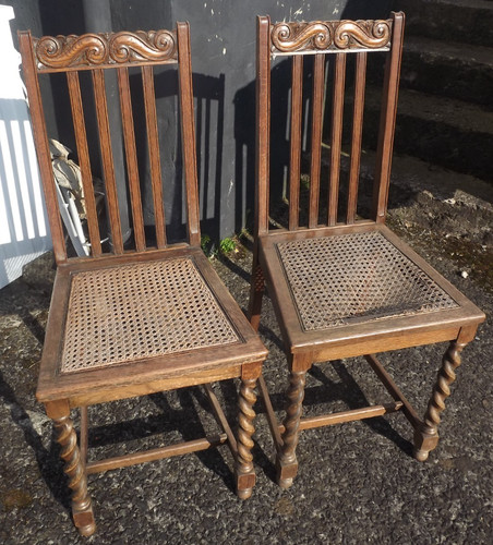 Edwardian chairs column backs - edwardian,