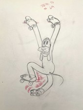 Pluto Production Drawing Walt Disney 1939  Society Dog Show Cel Original