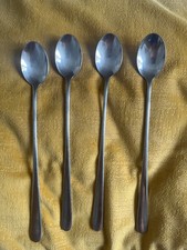 4 x Stainless Steel Long Handle Latte Glass Ice Cream  CoffeeSpoons Made in 🇩🇪