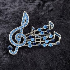 Treble Clef Notes Brooch Music