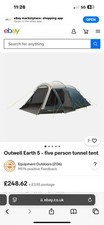 Outwell Earth 5 Man Family Weekend Tunnel Waterproof Tent