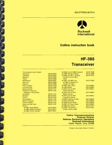 Collins 380 transceiver - hf-380,