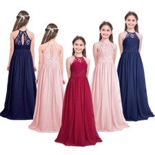 Girls Gown Big Dresses Lace Dress Formal Pageant Flower Girl Wedding Chiffon